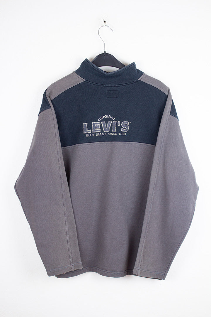 Levi's Half-Zip in Grau und Schwarz M