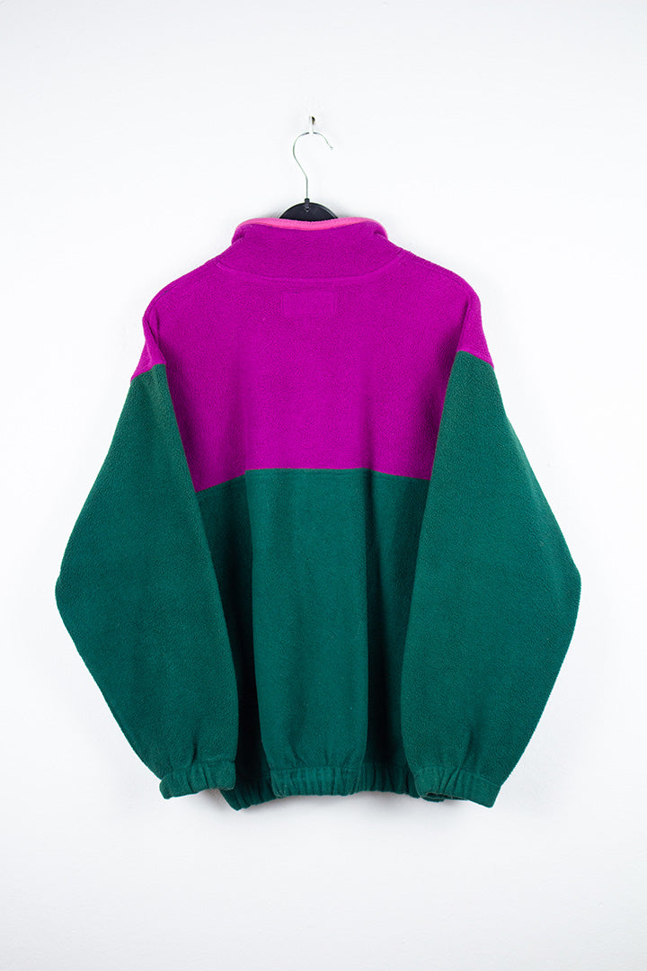 Polartec Fleece Half-Zip in Grün und Pink L