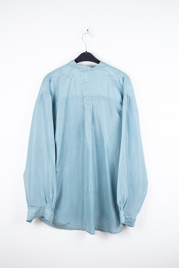 Silk Road Seidenhemd in Blau XL