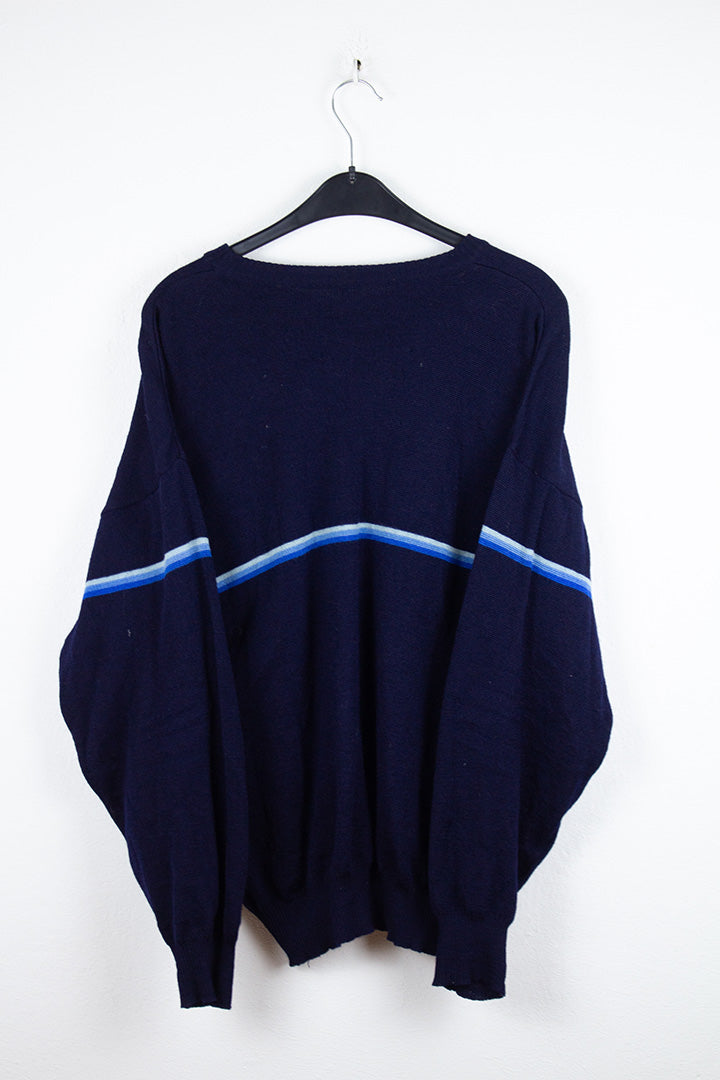 Vintage Strick Sweatshirt in Dunkelblau L