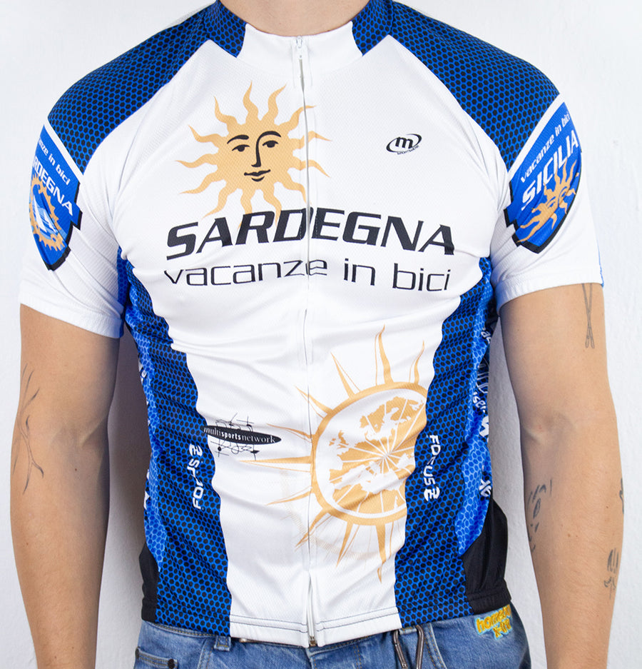 Sportswear Fahrradtrikot in Blau und Weiß M-L