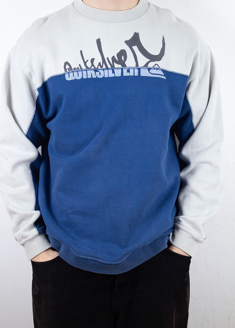 Quicksilver Sweatshirt in Weiß und Blau L-XL