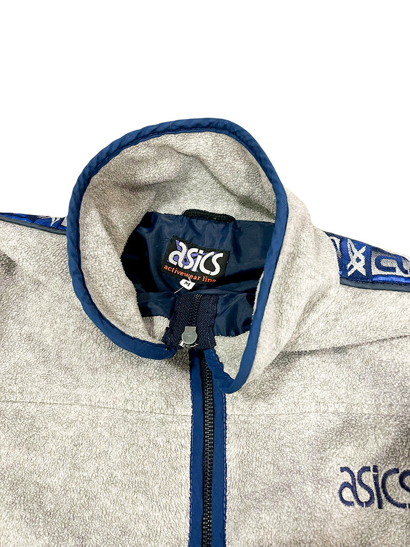 Vintage Asics Fleece Zip Jacket Grey L