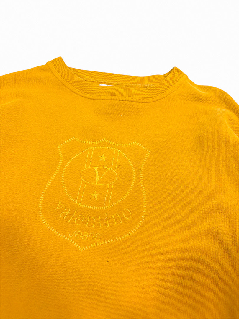 Vintage designer sweatshirt mustard yellow L