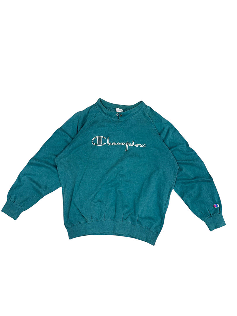 Vintage Champion Sweatshirt Turquoise/Green XL