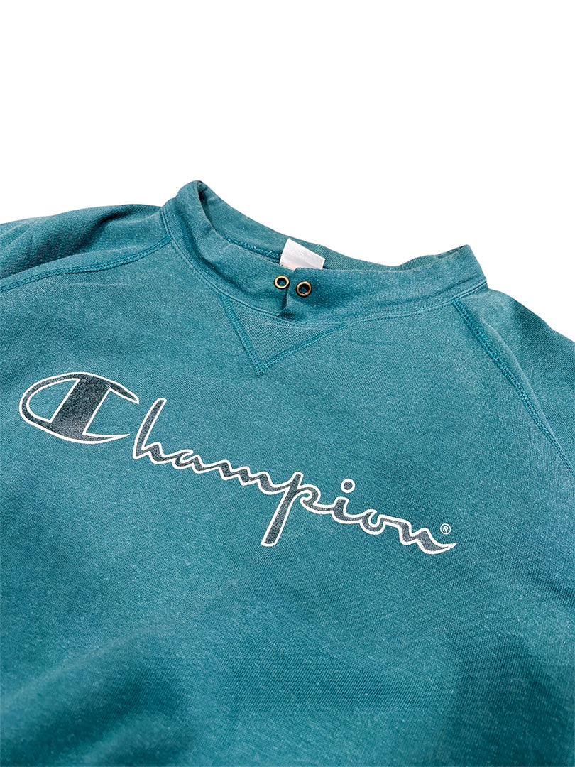 Vintage Champion Sweatshirt Turquoise/Green XL