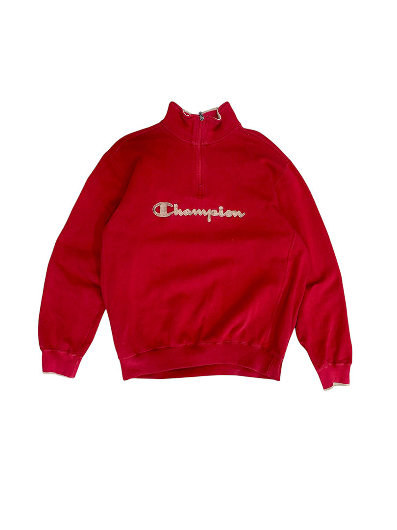 Vintage Champion Halfzip Rot XL