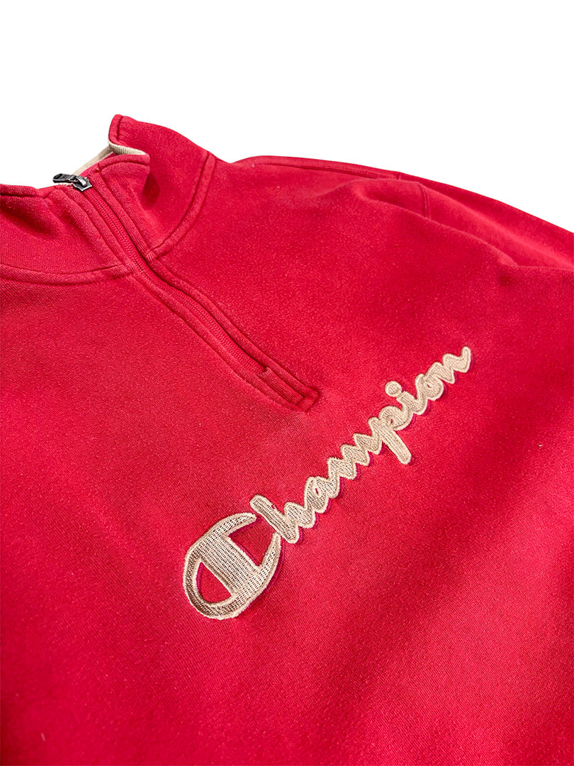 Vintage Champion Halfzip Red XL