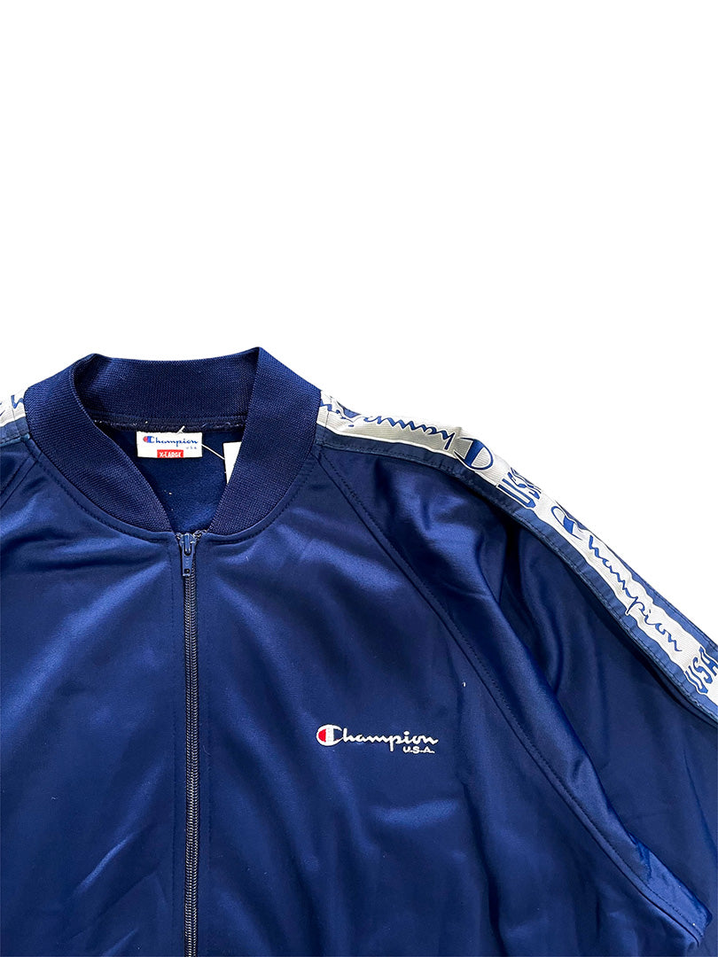 Vintage Champion Trainingsjacke Dunkelblau XL