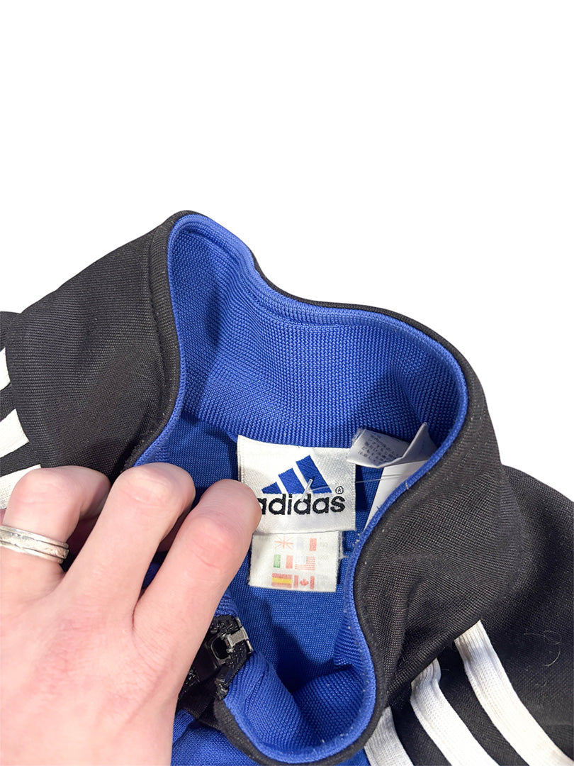 Vintage Adidas Tracksuit Jacket Black/Blue L